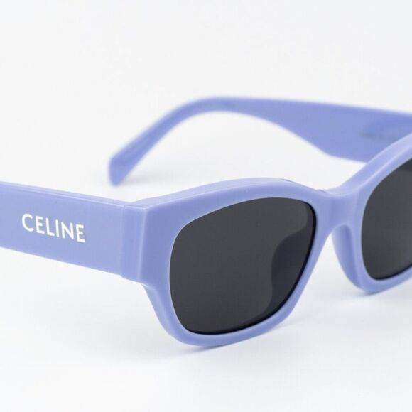 NEW Celine CL40197U 78A MONOCHROMS Shiny Lilac Smoke Unisex Cat Eye Sunglasses - Picture 7 of 11